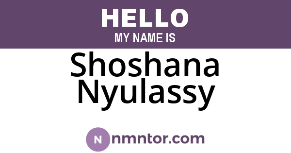 Shoshana Nyulassy