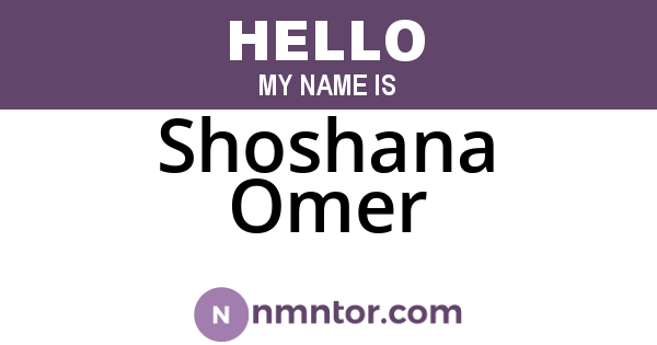 Shoshana Omer