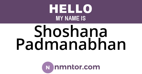 Shoshana Padmanabhan