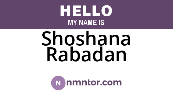 Shoshana Rabadan
