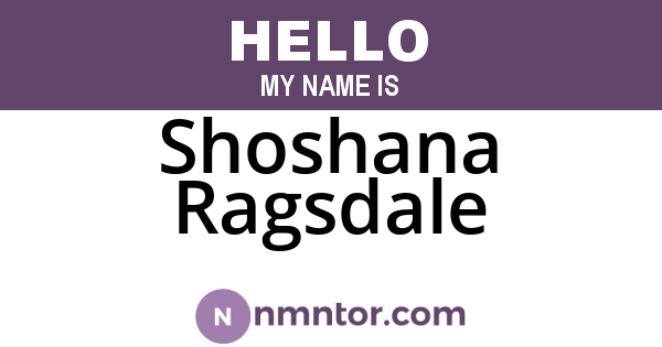 Shoshana Ragsdale