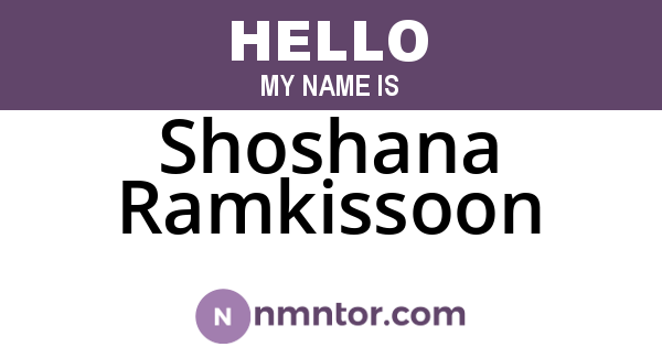 Shoshana Ramkissoon
