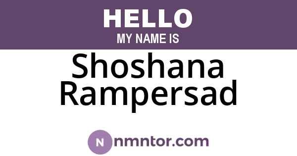 Shoshana Rampersad