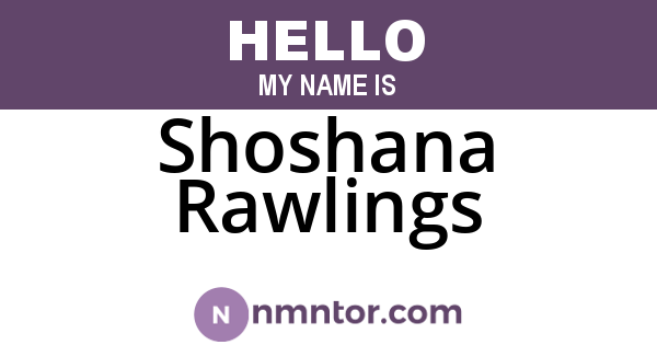 Shoshana Rawlings