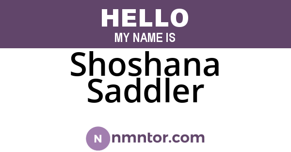 Shoshana Saddler