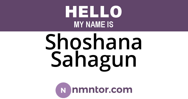 Shoshana Sahagun