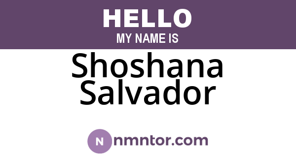Shoshana Salvador