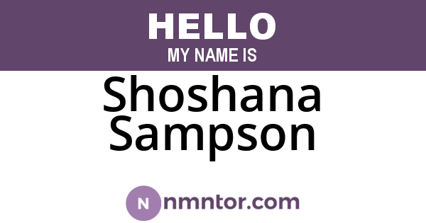 Shoshana Sampson
