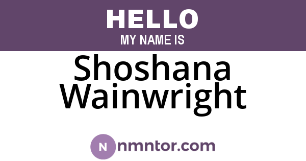 Shoshana Wainwright