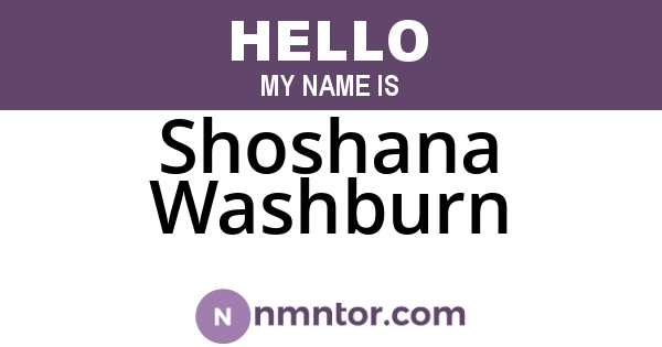 Shoshana Washburn