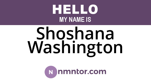Shoshana Washington