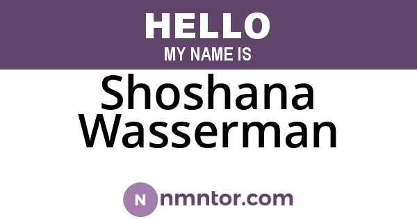 Shoshana Wasserman