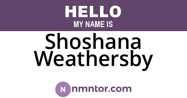 Shoshana Weathersby