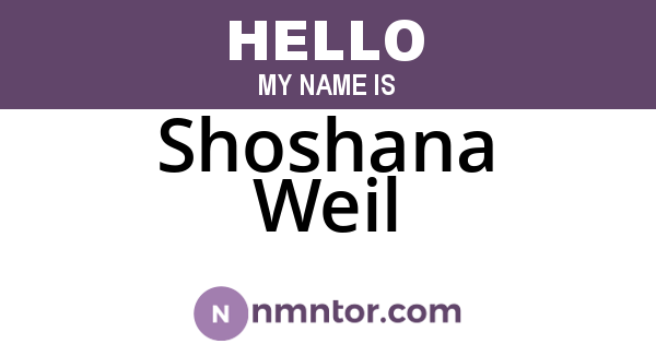 Shoshana Weil