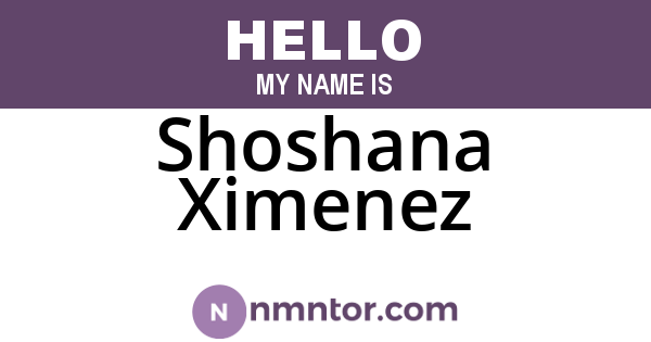 Shoshana Ximenez
