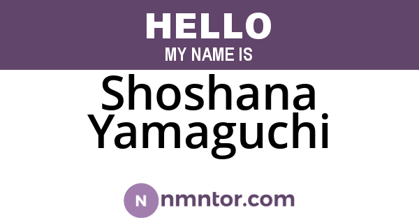 Shoshana Yamaguchi