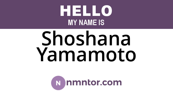 Shoshana Yamamoto