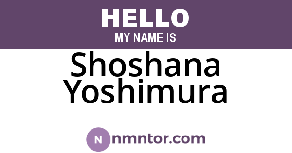 Shoshana Yoshimura