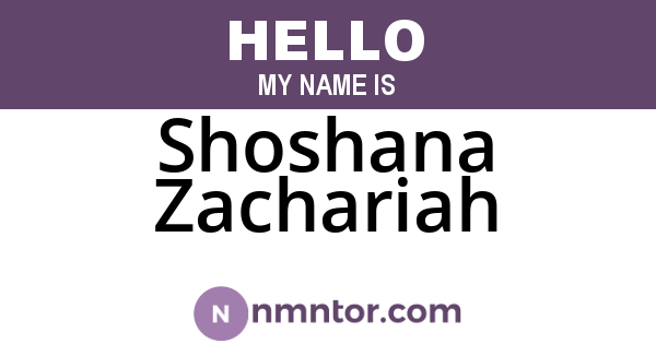 Shoshana Zachariah