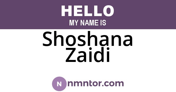 Shoshana Zaidi
