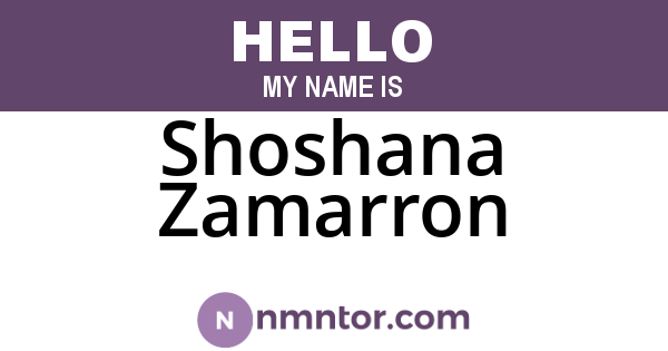 Shoshana Zamarron