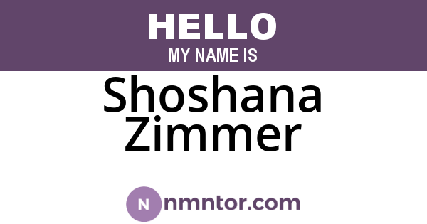 Shoshana Zimmer