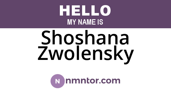 Shoshana Zwolensky