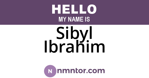 Sibyl Ibrahim