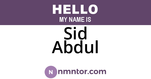 Sid Abdul