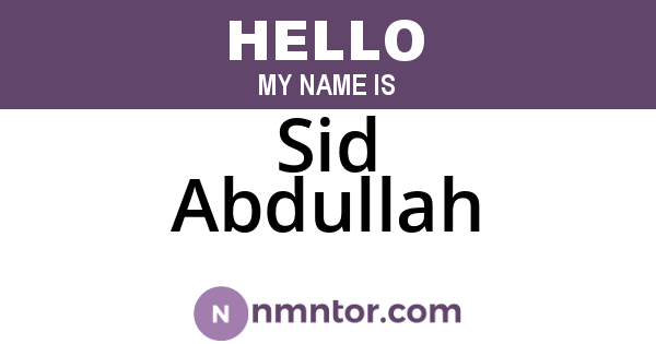 Sid Abdullah