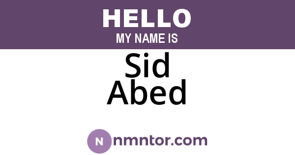Sid Abed
