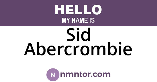 Sid Abercrombie