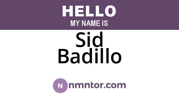 Sid Badillo