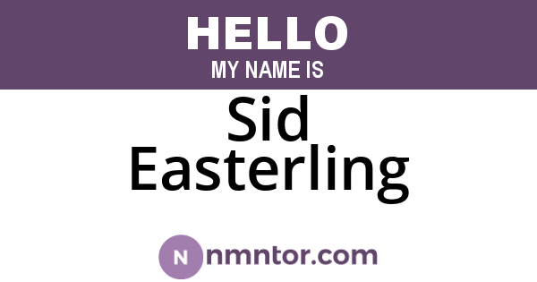 Sid Easterling