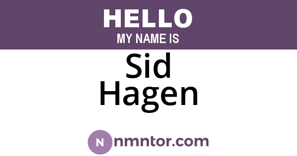Sid Hagen