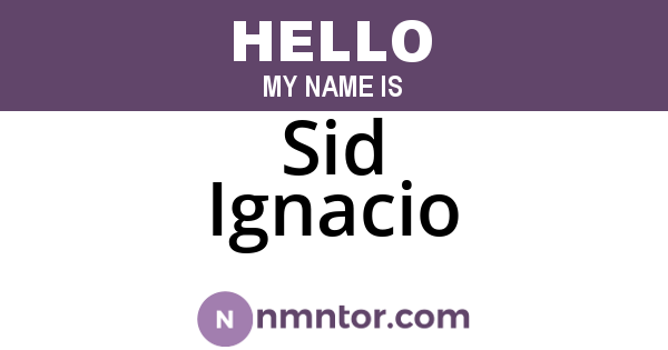 Sid Ignacio