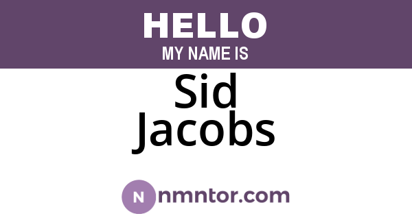 Sid Jacobs