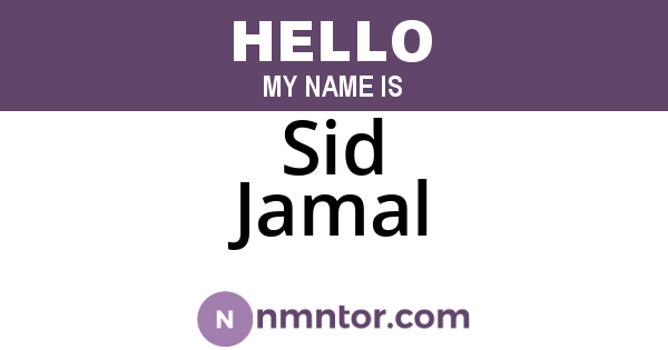 Sid Jamal