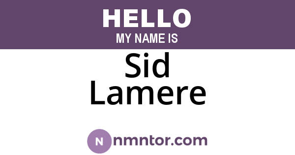 Sid Lamere