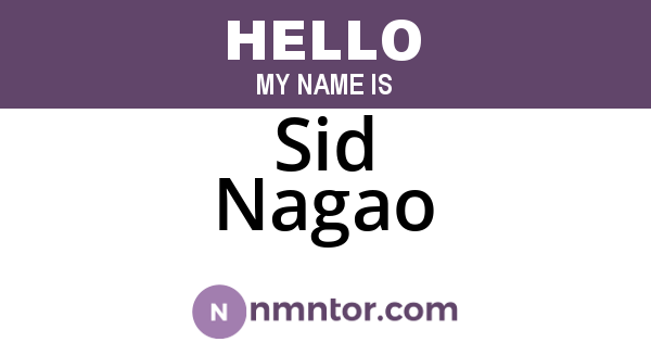 Sid Nagao
