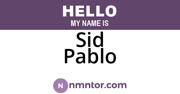 Sid Pablo