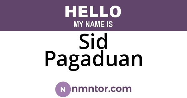 Sid Pagaduan