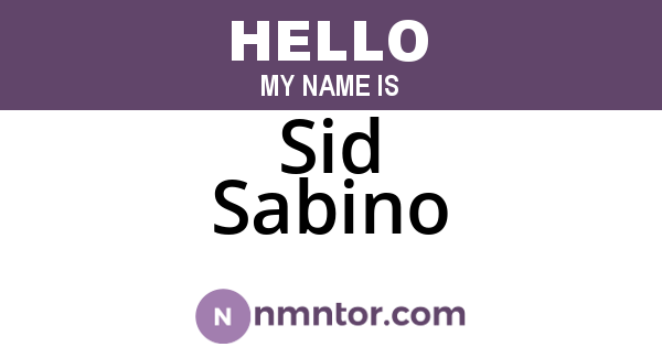 Sid Sabino