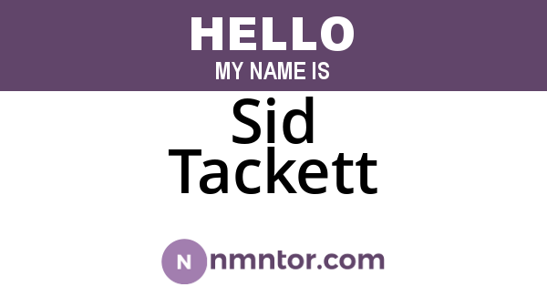 Sid Tackett