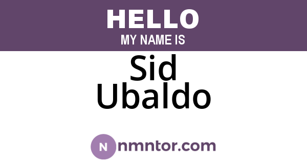 Sid Ubaldo