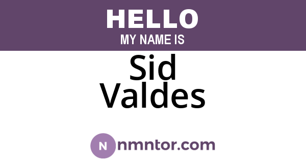 Sid Valdes