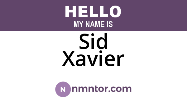 Sid Xavier