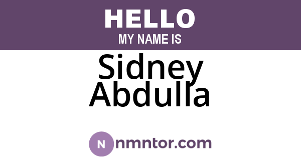 Sidney Abdulla