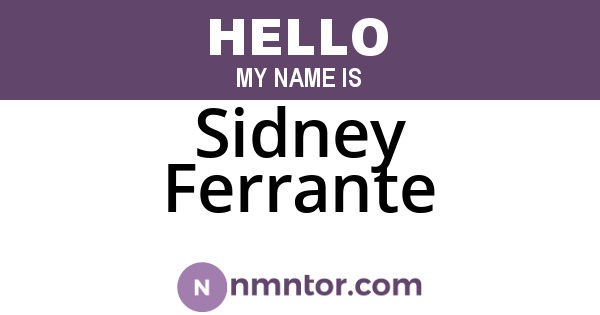 Sidney Ferrante