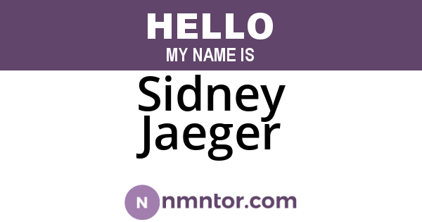 Sidney Jaeger